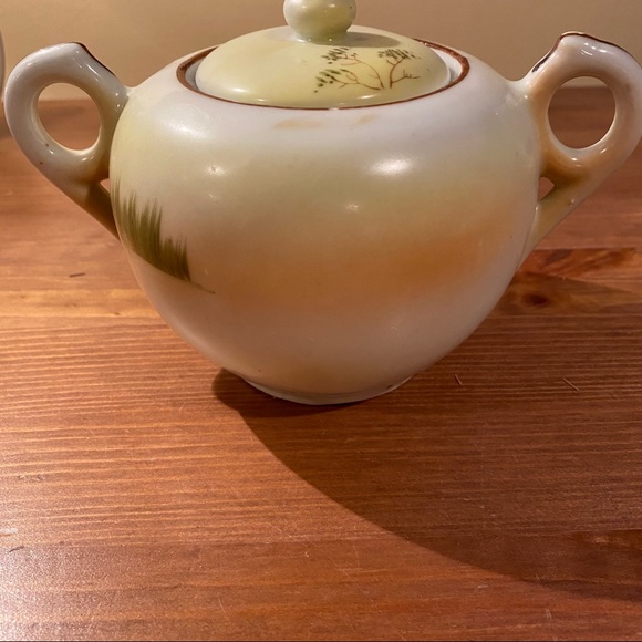 Vintage Takita TT Porcelain Sugar Bowl Hand Painted Made In Japan - Picture 6 of 7